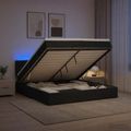 vidaXL Ottoman posteľ s matracom a LED Čierna 140 x 190 cm Látka
