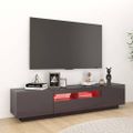 vidaXL TV skrinka s LED svetlami lesklá sivá 180x35x40 cm