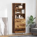 vidaXL Highboard 2 ks Staré drevo 69,5 x 34 x 180 cm
