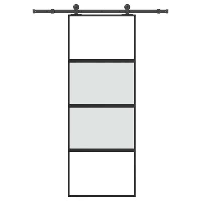 vidaXL Posuvné dvere s kovaním 76x205 cm tvrdené sklo a hliník úzke
