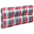 vidaXL Podložka na paletový nábytok, červené kocky 70x40x12 cm, látka
