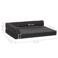vidaXL Ergonomický matrac pre psa 75x53 cm ľanový vzhľad flís čierny