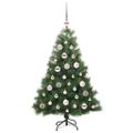 vidaXL Umelý vianočný stromček s 150 LED-i Zelená 120 cm PE a PVC