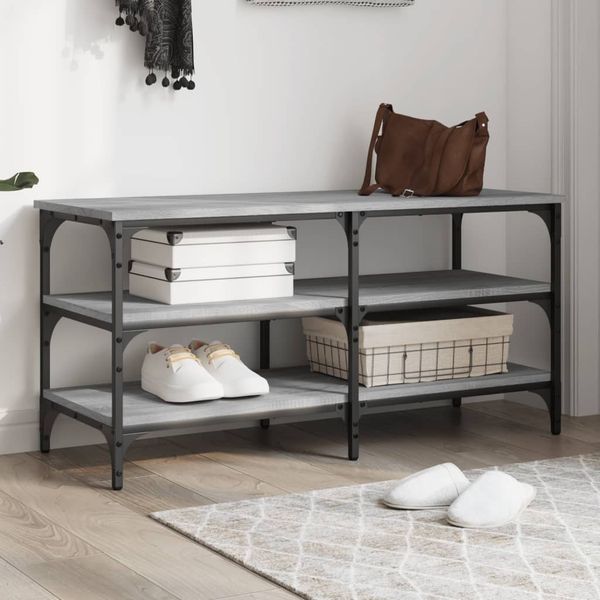 vidaXL Lavička na topánky sivá sonoma 100x38,5x49 cm kompozitné drevo
