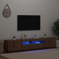 vidaXL TV skrinka s LED svetlami, dubový drevený remeselník, 200x35x40 cm, imitácia dreva