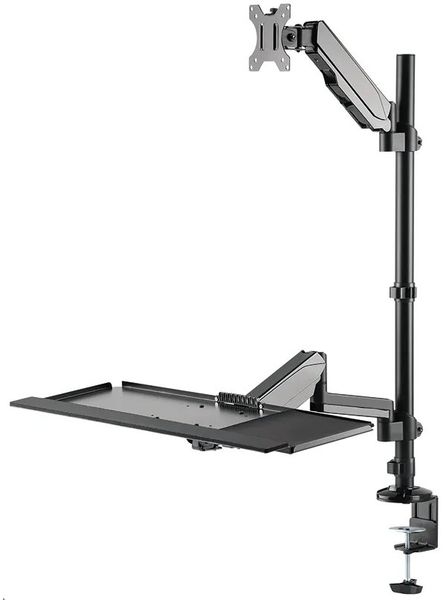 Neomounts  DS90-325BL1 / držák na stůl /pracovní místo / sezení-stání / monitor, klávesnice a myš Pracovní stanice, držák, VESA, stolní, pro monitor a klávesnici, úhloprícka 17"–32", náklon, otácení, rotace, nosnost 9+1kg, cern