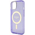 Guess case for iPhone 14 6,1" GUHMP14SHCMCGU purple hardcase Magsafe IML Glitter Gold