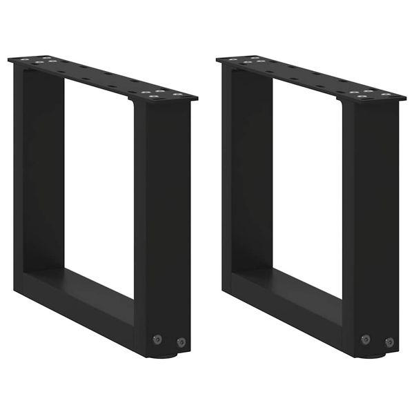 vidaXL Nohy konferenčného stolíka v tvare U, 2 ks, čierne, 30 x (30-31) cm, oceľové