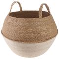vidaXL Kvetináč s uchami Biela Ø 45 x 36 cm 100% Morská tráva
