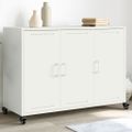 vidaXL Komoda biela 100,5x39x72 cm oceľ