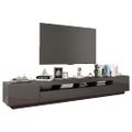 vidaXL TV skrinka s LED svetlami lesklá sivá 260x35x40 cm