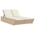 vidaXL Dvojité ležadlo s podložkami béžové polyratan