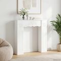 vidaXL Rám krbu Biela s vysokým leskom 102 x 20 x 102 cm