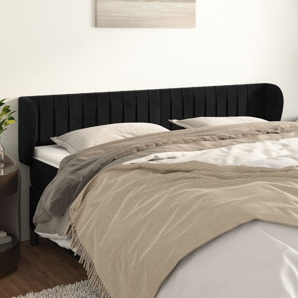 vidaXL Čelo postele so záhybmi čierne 183x23x78/88 cm zamat
