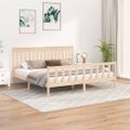 vidaXL Posteľný rám s čelom 180x200 cm borovicový masív Super King