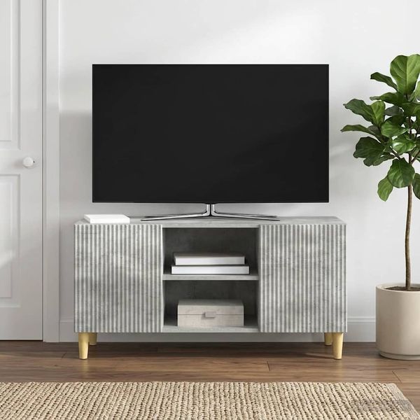 vidaXL TV skrinka Betónovo sivá 102 x 34,5 x 50 cm Kompozitné drevo