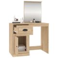 vidaXL Toaletný stolík so zrkadlom dub sonoma 90x50x132,5 cm drevo