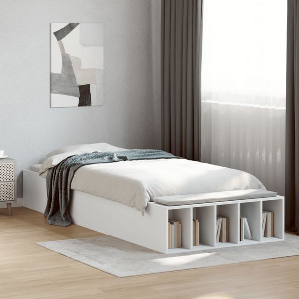 vidaXL Posteľný rám biely 90x200 cm kompozitné drevo