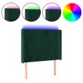 vidaXL Čelo postele s LED tmavozelené 83x16x118/128 cm zamat