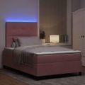 vidaXL LED box s pružinami s čelnou doskou Ružová 120 x 190 cm Zamat