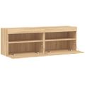 vidaXL TV nástenné skrinky s LED svetlami 2 ks dub sonoma 60x30x40 cm