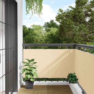 vidaXL Balkónová zástena, krémová 300x75 cm, PVC