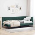 vidaXL Rohový rám postele Tmavozelená 90 cm x 200 cm Zamat