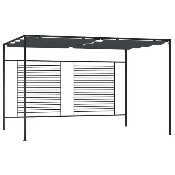 vidaXL Altánok so zaťahovacou strieškou 4x3x2,3 m antracitový 180 g/m²