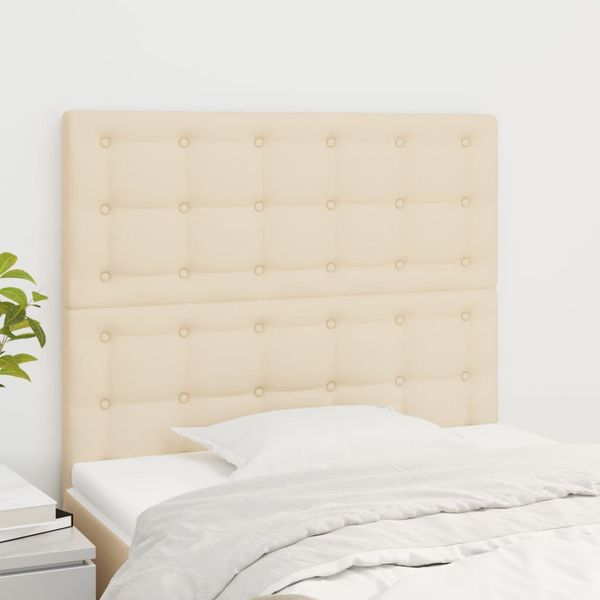 vidaXL Čelo postele krémové 90x5x118/128 cm látkové