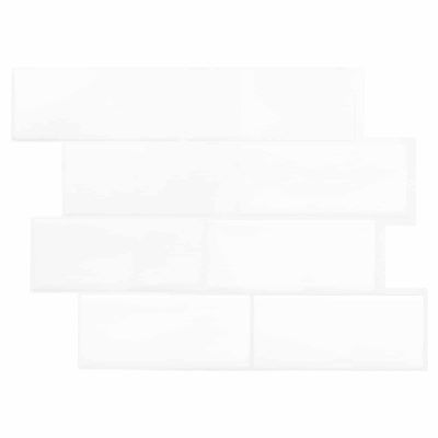 vidaXL Subway dlažba 10 pcs Biela 29 x 21 cm Polyuretán a PET
