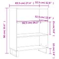 vidaXL Poličková skrinka lesklá biela 69,5x32,5x90 cm kompozitné drevo