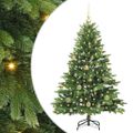 vidaXL Umelý vianočný stromček s 150 LED-i Zelená 150 cm PE a PVC