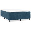 vidaXL Posteľný rám s boxspringom tmavomodrý 140x200 cm zamat