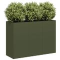 VidaXL kvetináč Olive Green 120x40x80 cm Oceľ valcovaná za studena