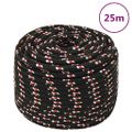vidaXL Lodné lano čierne 14 mm 25 m polypropylén