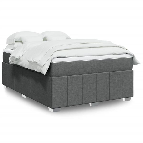 vidaXL Boxspring posteľ s matracom tmavosivá 160x200 cm látka