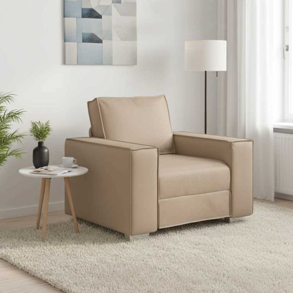 vidaXL Sofový kreslo Kapučínová 100 cm Umelá koža