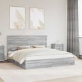 vidaXL Úložná posteľ Sivý Sonoma 200 x 200 cm Kompozitné drevo