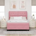vidaXL Posteľ s pružinovým rámom Ružová 190 x 140 cm Zamat