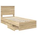 vidaXL Rám postele Sonoma dub 100 x 200 cm Inžinierske drevo