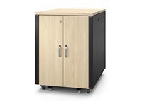 Rozvádzač stojanový (horizontálny) - zvukotesný - AC 230 V - javor - 17U - 19"