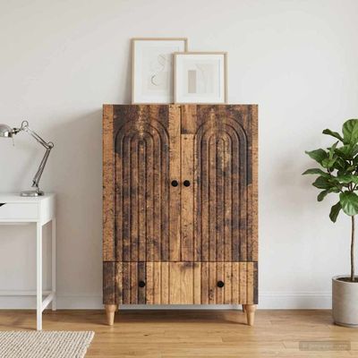 vidaXL Servírovacia skriňa Staré drevo 66 x 34,5 x 95 cm