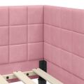 vidaXL Rohový rám postele s čelnou doskou Ružová 100 cm x 200 cm Zamat