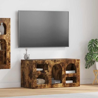 vidaXL TV skrinka ELST 80 x 35 x 40 cm Dymová dub Kompozitné drevo