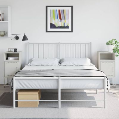 vidaXL Nočné stolíky 2 ks biele 36x39x78 cm oceľ
