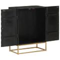vidaXL Komoda čierna 55x34x75 cm masívne mangovníkové drevo a železo