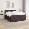 vidaXL Posteľ boxspring s matracom Tmavohnedá 200 x 200 cm Látka