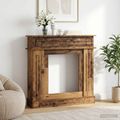 vidaXL Rám krbu Staré drevo 102 x 26 x 100 cm Kompozitné drevo