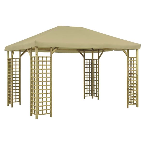vidaXL Altánok 4x3 m, béžový