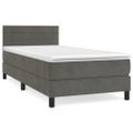 vidaXL Posteľný rám boxspring s matracom tmavosivý 90x200 cm zamat